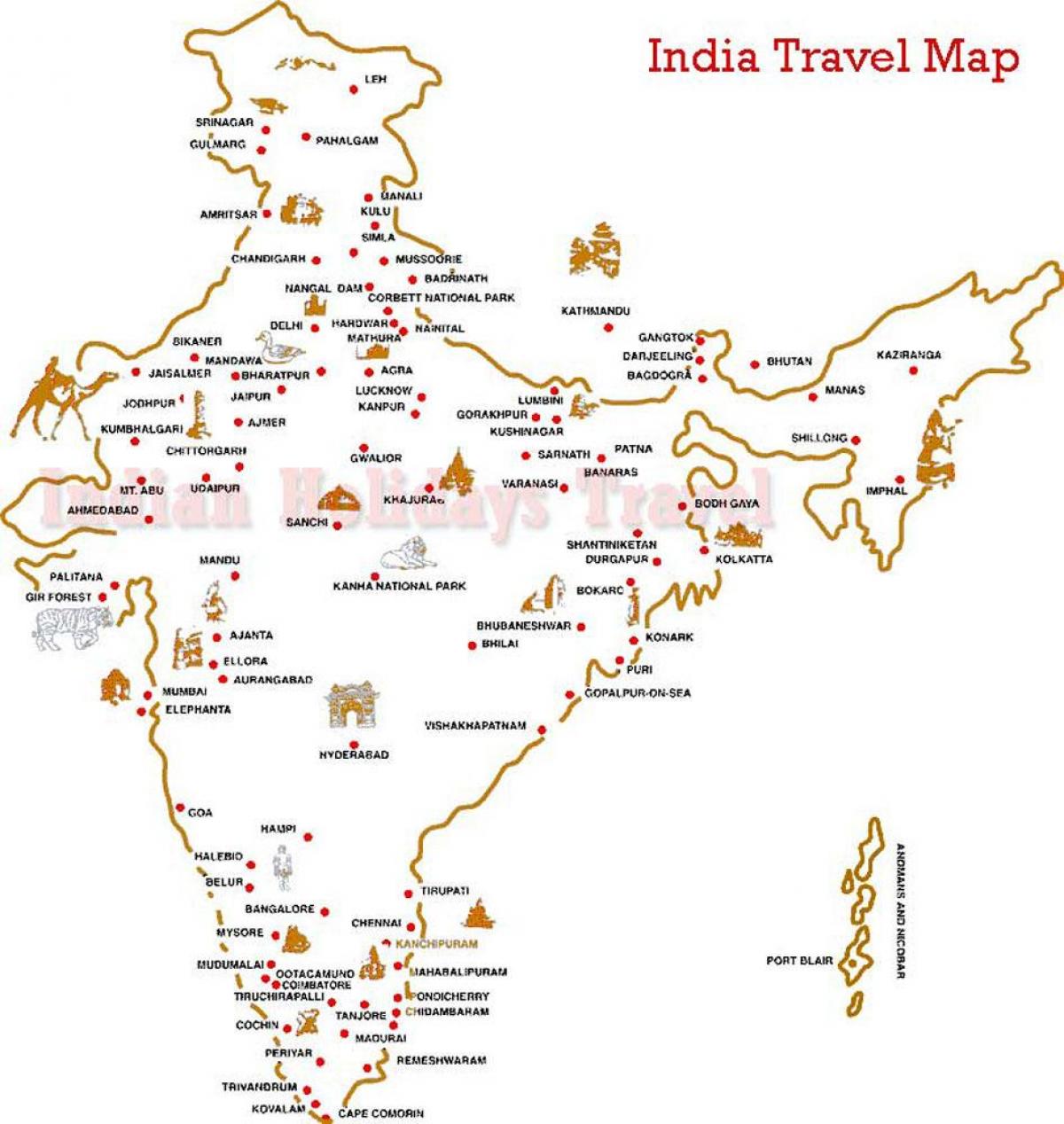 cestovní mapa Indie