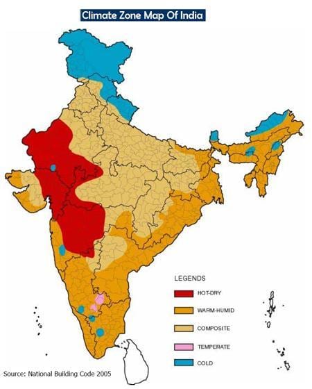 klima mapa Indie
