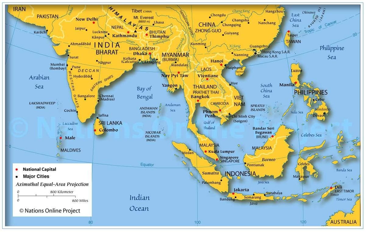 mapa Indického subkontinentu