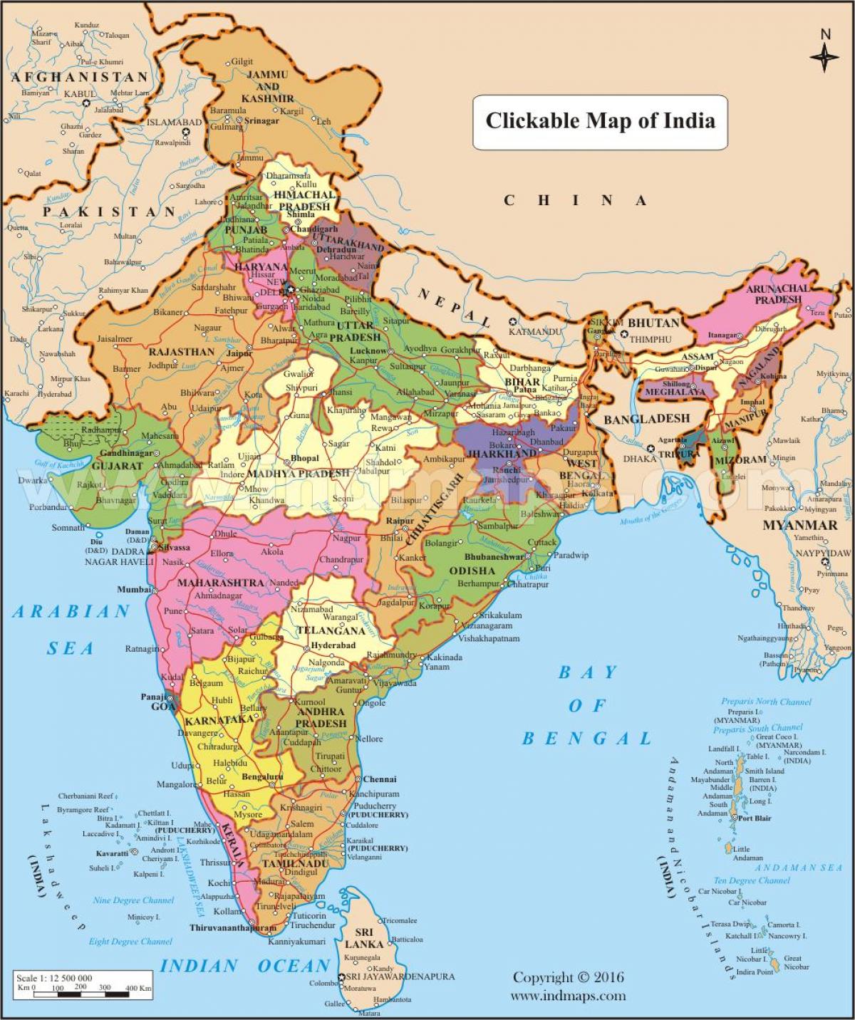 obraz Indie mapa