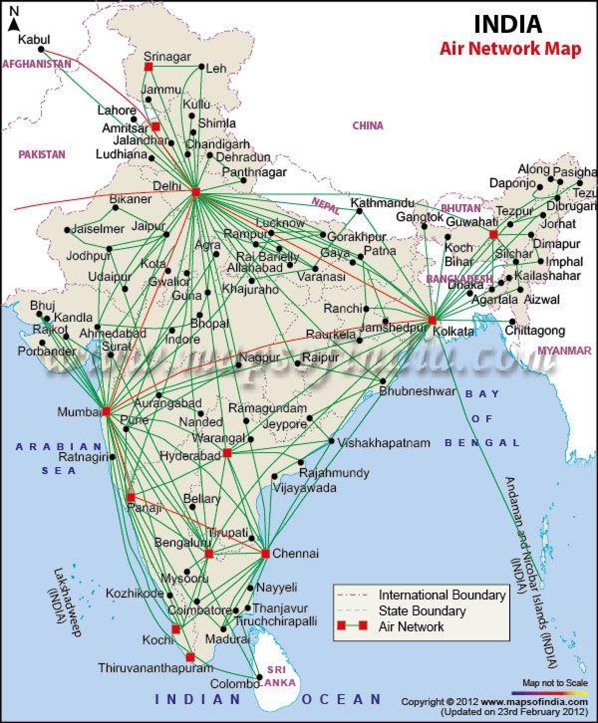 letecká mapa Indie