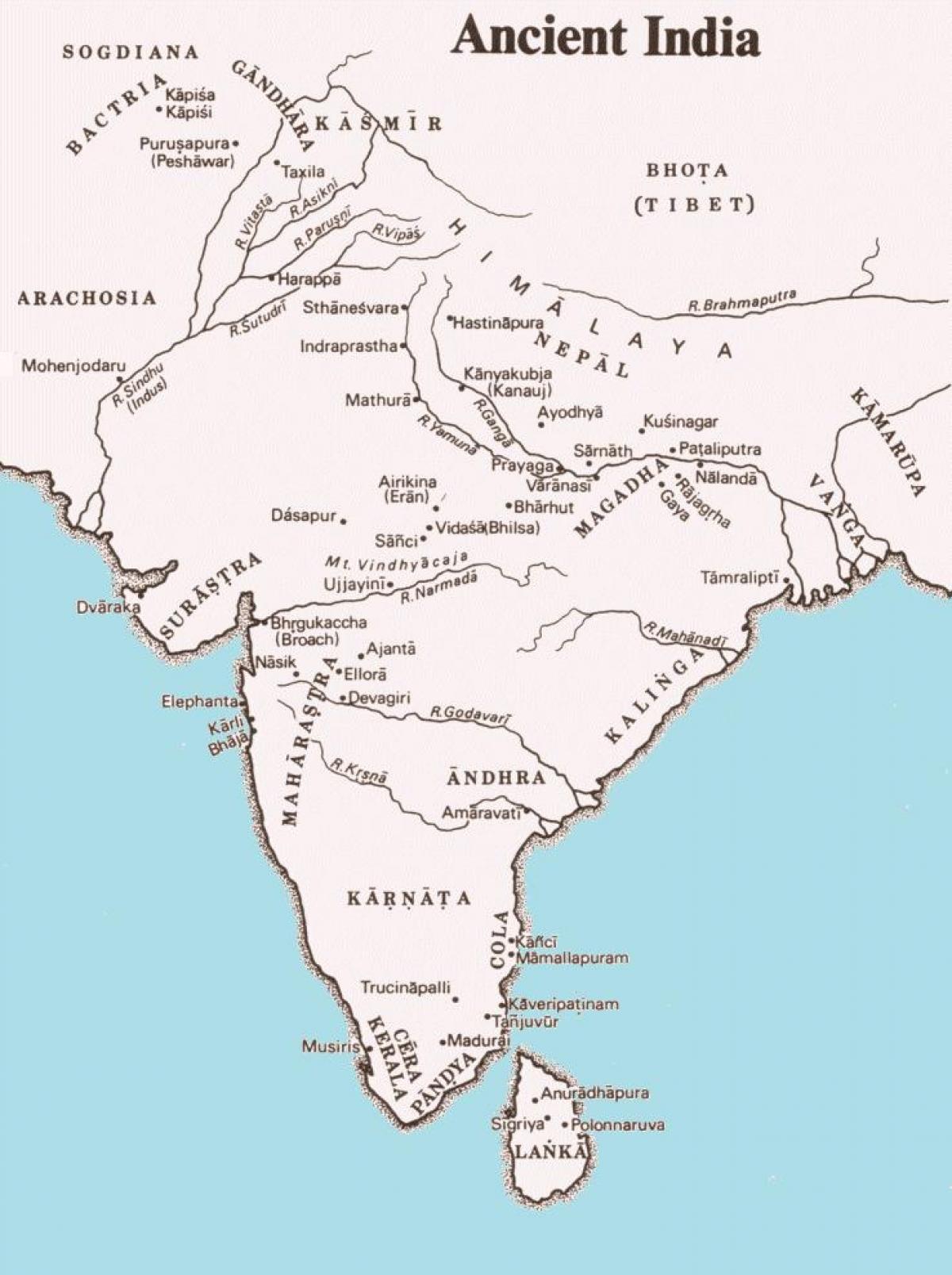 starověké Indii mapě