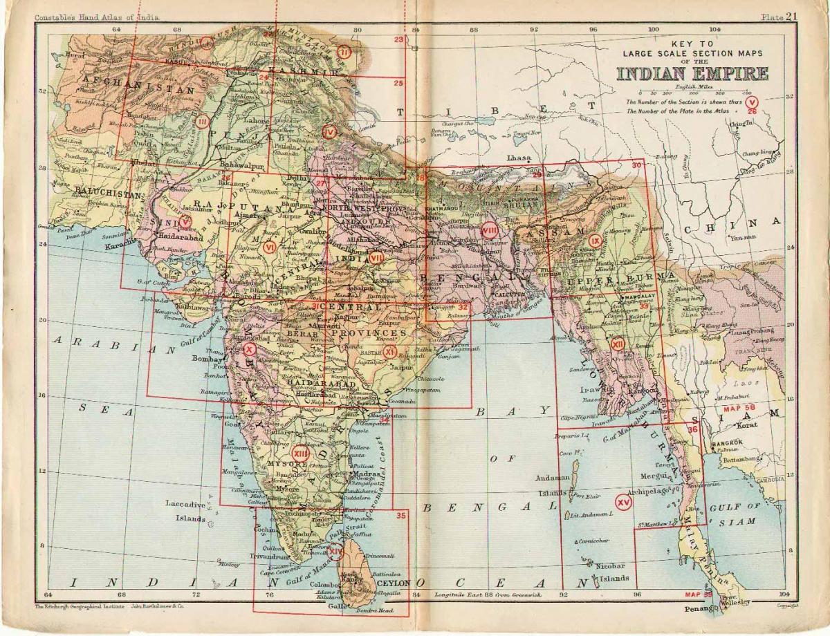 staré Indii mapě