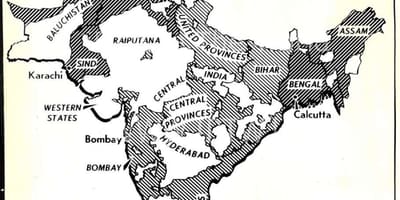 Mapa Indii před rokem 1947
