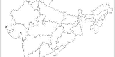 Mapa Indie prázdné